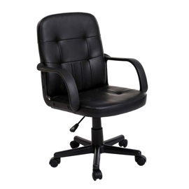 Silla De Escritorio De Ecocuero Negro Lk6101b