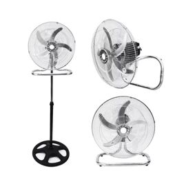 Ventilador 3 En 1  W118 Turbo Negro Con 5 Palas Color Gris De Aluminio, 18