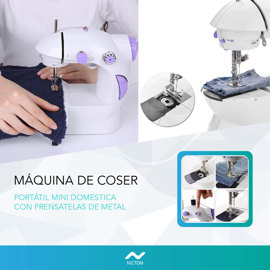 Maquina De Coser Recta  Mc01 Portable Blanca 220V