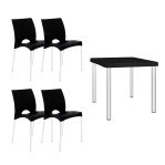 Juego de mesa Timbu + 4 sillas boston negras